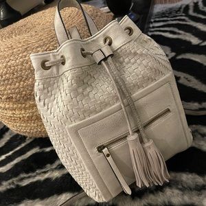 White distressed backpack